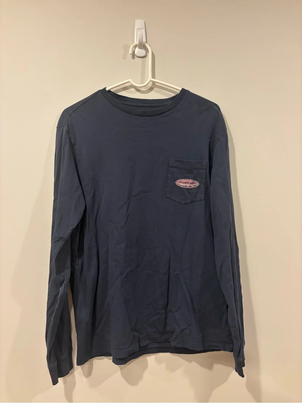 Vineyard Vines Navy Blue Long Sleeve T-Shirt Distressed Surfboard Men’s Small